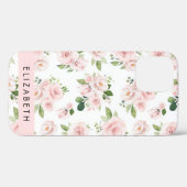 ピンクの花,バラ,水彩の花,あなたの名前 Case-Mate iPhoneケース (裏面 (横))