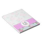 ピンクの花，バラ，水彩花，モノグラム ノートパッド (アングル)