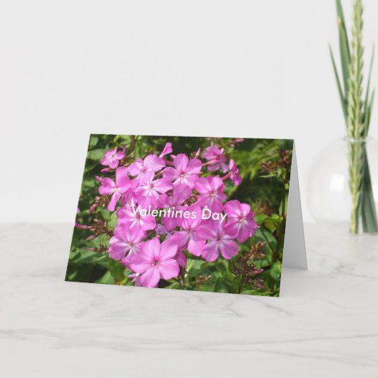 ピンクの花 – バレンタインデー シーズンカード (正面)
