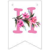 ピンクの花 バンティングフラッグ (第2の旗)