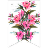 ピンクの花 バンティングフラッグ (第1の旗)