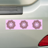 ピンクの花 バンパーステッカー (車上)