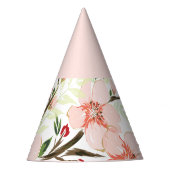 ピンクの花 パーティーハット (正面)
