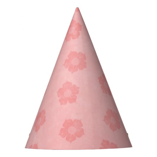 ピンクの花 パーティーハット (正面)