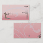 ピンクの花-ビジネス 名刺 (正面/裏面)