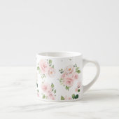 ピンクの花、ピンクのバラ、水彩花 エスプレッソカップ (右)
