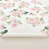 ピンクの花、ピンクのバラ、水彩花 シェルパブランケット (3/4)