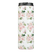 ピンクの花、ピンクのバラ、水彩花 タンブラー (裏面)