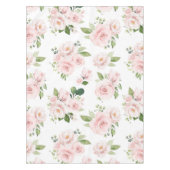 ピンクの花、ピンクのバラ、水彩花 テーブルクロス (正面)
