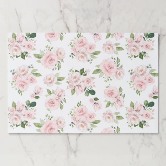 ピンクの花、ピンクのバラ、水彩花 ペーパーパッド (正面)