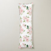 ピンクの花、ピンクのバラ、水彩花 ボディピロー (裏面 (縦))