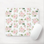ピンクの花、ピンクのバラ、水彩花 マウスパッド (マウス)