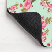 ピンクの花、ピンクのバラ、水彩花 マウスパッド (コーナー)