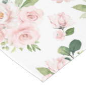 ピンクの花、ピンクのバラ、水彩花 ミディアムテーブルランナー (コーナー)