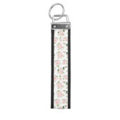 ピンクの花、ピンクのバラ、水彩花 リストバンドキーホルダー (鍵トップ)