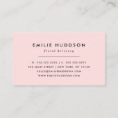 ピンクの花、ピンクのバラ、花屋、花屋 名刺 (裏面)