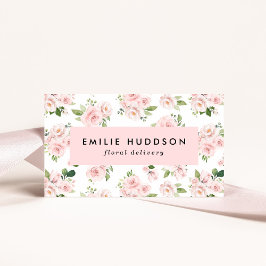 ピンクの花、ピンクのバラ、花屋、花屋 名刺