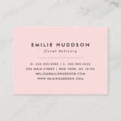 ピンクの花、ピンクのバラ、花屋、花屋 名刺 (裏面)