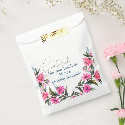 ピンクの花 フェイバーバッグ (封をした状態)