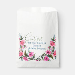 ピンクの花 フェイバーバッグ