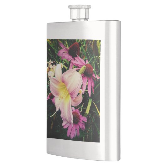 ピンクの花 フラスク (左)