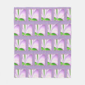 ピンクの花 フリースブランケット (正面)
