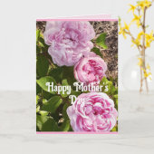 ピンクの花 フローラル ローズ バラ 母の日 カード (黄色い花)