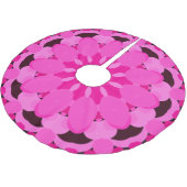 ピンクの花 ブラッシュドポリエステルツリースカート (アングル)