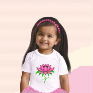 ピンクの花 ベビーTシャツ