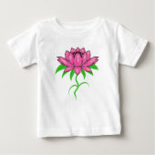 ピンクの花 ベビーTシャツ (正面)