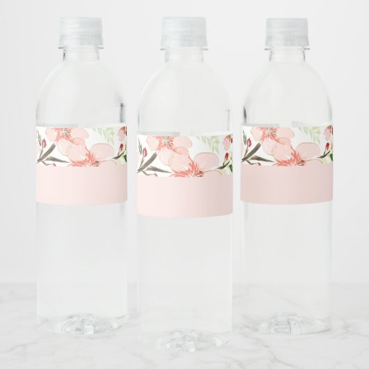 ピンクの花 ペットボトルラベル (ボトル)