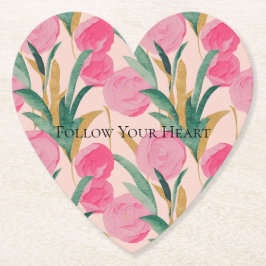 ピンクの花 ペーパーコースター