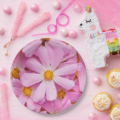 ピンクの花 ペーパープレート (パーティー)