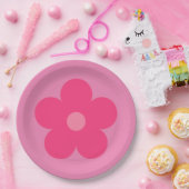 ピンクの花 ペーパープレート (パーティー)