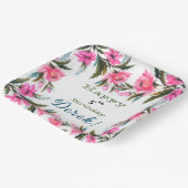 ピンクの花 ペーパープレート (傾斜あり)