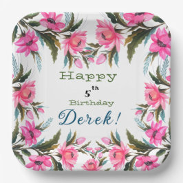 ピンクの花 ペーパープレート