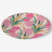 ピンクの花 ペーパープレート (アングル)