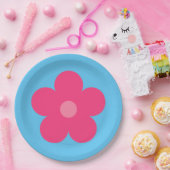 ピンクの花 ペーパープレート (パーティー)