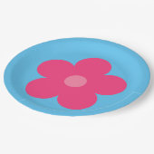 ピンクの花 ペーパープレート (アングル)