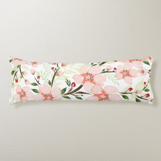 ピンクの花 ボディピロー (正面)