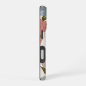 ピンクの花、ボホパターン iPhone 16ケース (右側面)