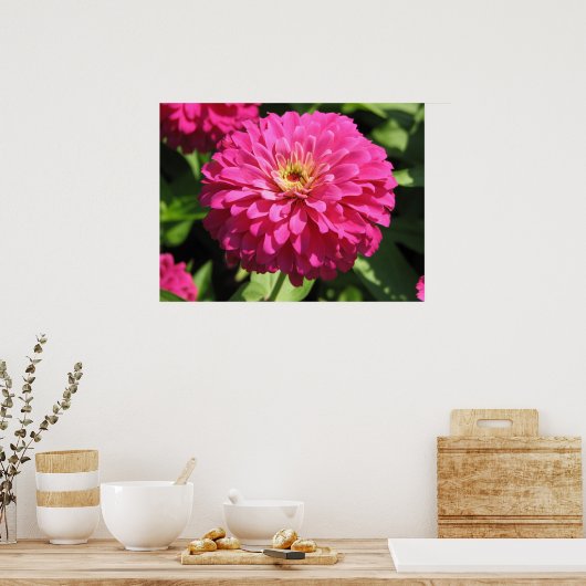 ピンクの花 ポスター (キッチン)