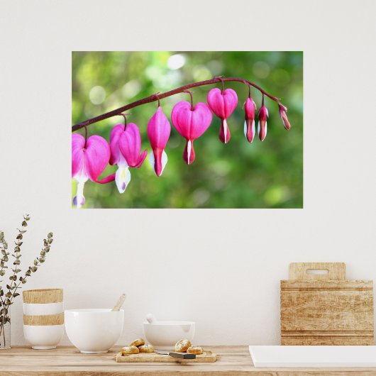 ピンクの花 ポスター (キッチン)