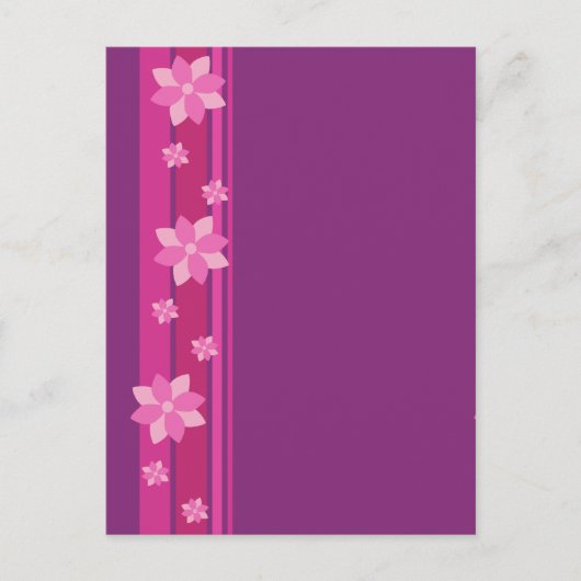 ピンクの花 ポストカード (正面)