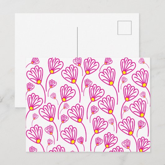 ピンクの花 ポストカード (正面/裏面)