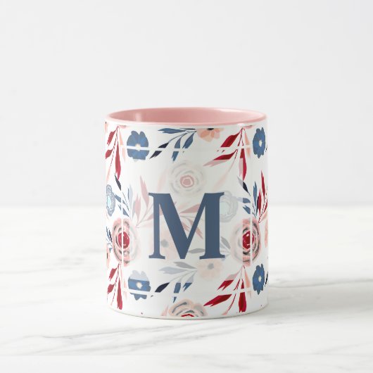 ピンクの花 マグカップ (中央)