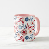 ピンクの花 マグカップ (正面右)