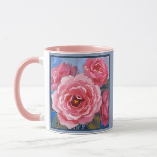 ピンクの花 マグカップ (左)