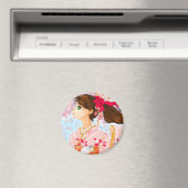 「ピンクの花」マグネット マグネット (インサイチュ (食洗機))