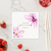 ピンクの花 ミニマルでエレガントな ブライダルシャワー スタンダードカクテルナプキン (インサイチュ)